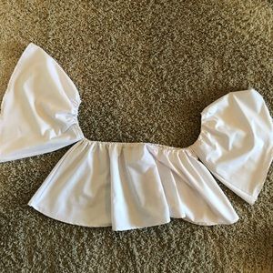 Flowy white crop top